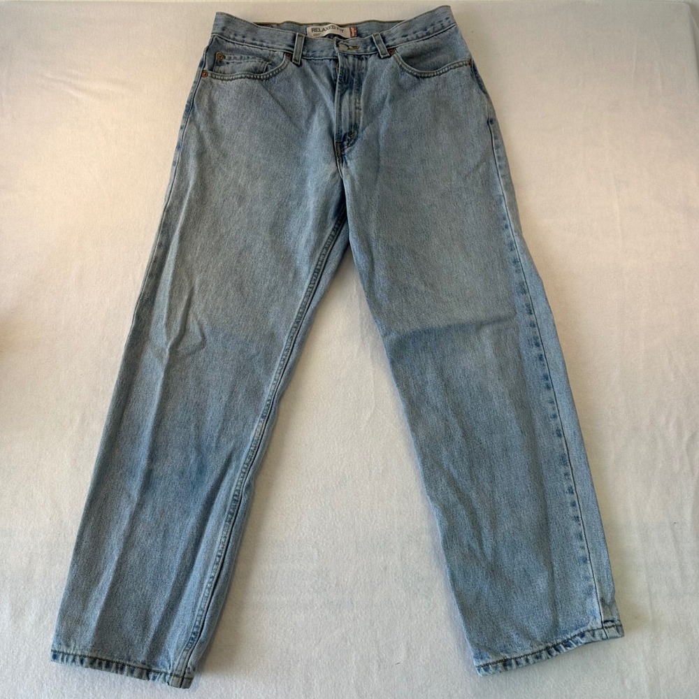 Levis 550 Relaxed Fit Jeans Mens W32 L30 Light Wash Blue Denim 100% Cotton